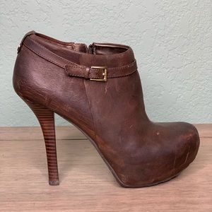 Guess chocolate brown leather boots